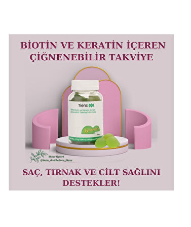 Tiens GTA  Biotin ve Keratin İçeren Çiğnenebilir Takviye Edici Gıda