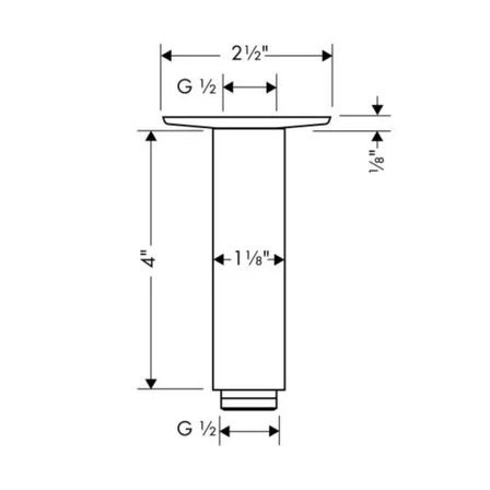 Hangrohe 10 cm Tavan Bağlantısı Krom - 27479000