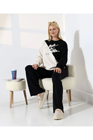 Renk Bloklu Triko Takım