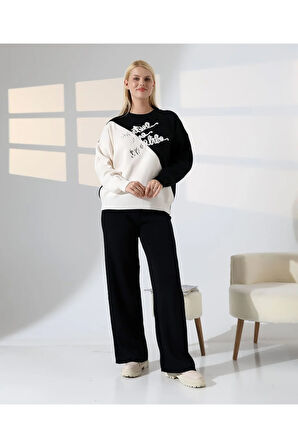 Renk Bloklu Triko Takım