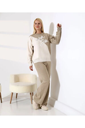 Renk Bloklu Triko Takım