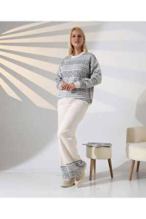 İskandinav Desenli Konfor Triko Takım