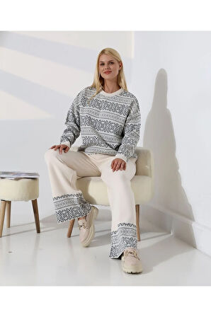 İskandinav Desenli Konfor Triko Takım