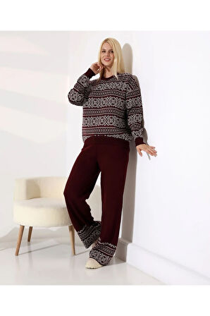 İskandinav Desenli Konfor Triko Takım