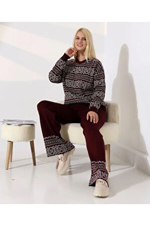 İskandinav Desenli Konfor Triko Takım