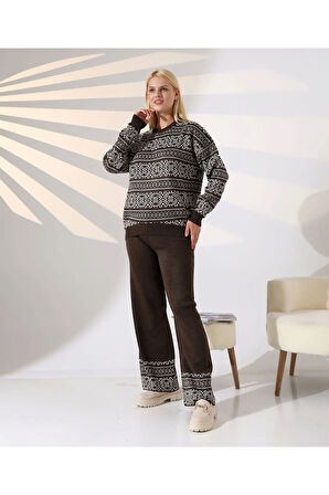 İskandinav Desenli Konfor Triko Takım