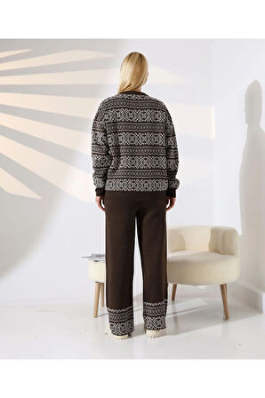 İskandinav Desenli Konfor Triko Takım