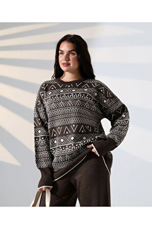 Jakarlı Oversize Alt-Üst Triko Takım