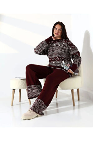 Jakarlı Oversize Alt-Üst Triko Takım