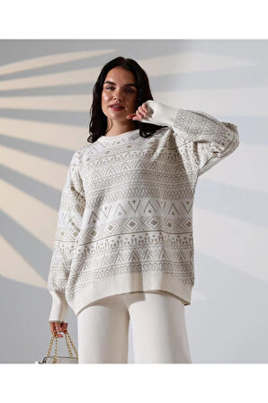 Jakarlı Oversize Alt-Üst Triko Takım