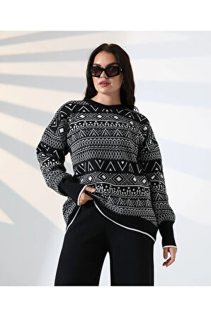 Jakarlı Oversize Alt-Üst Triko Takım