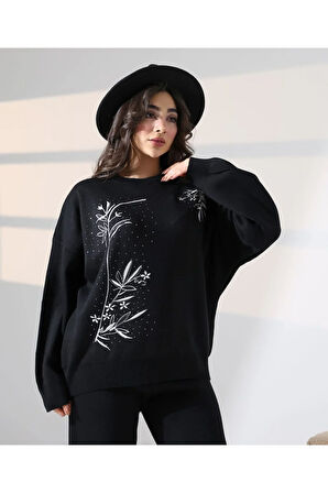 Doğanın Zarafeti Taş İşlemeli Triko Takım