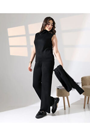 Bohem Şıklık Püskül Detaylı Üçlü Triko Takım