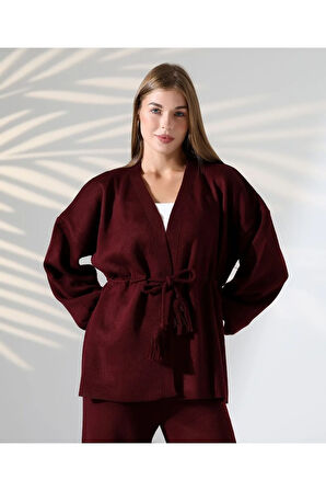 Kuşak Detaylı İkili Triko Takım