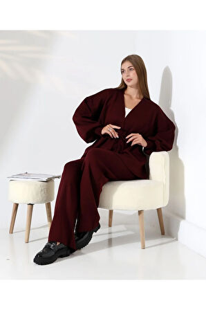 Kuşak Detaylı İkili Triko Takım