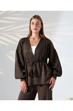 Kuşak Detaylı İkili Triko Takım