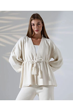 Kuşak Detaylı İkili Triko Takım