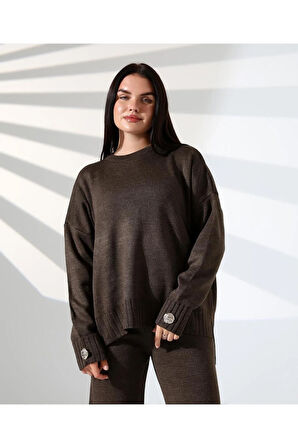 Rahat Kalıp Kol Detaylı Triko Takım