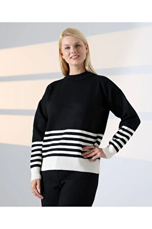 Asil Çizgili ve Düz Renk Triko Takım