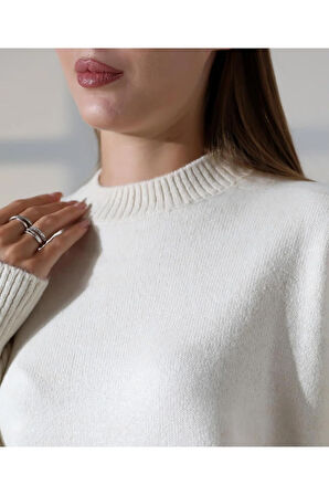 Kadın Yumuşak Dokulu Basic Triko Kazak