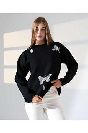 Kelebek Dansı Rahat Triko Kazak