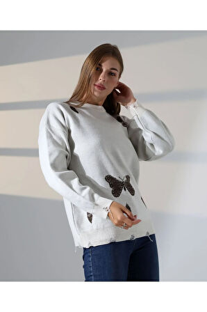 Kelebek Dansı Rahat Triko Kazak