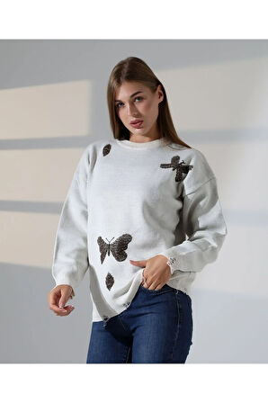 Kelebek Dansı Rahat Triko Kazak