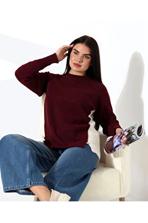 Blok Renkli Yan Detaylı Triko Kazak