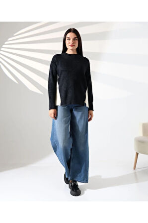 Blok Renkli Yan Detaylı Triko Kazak