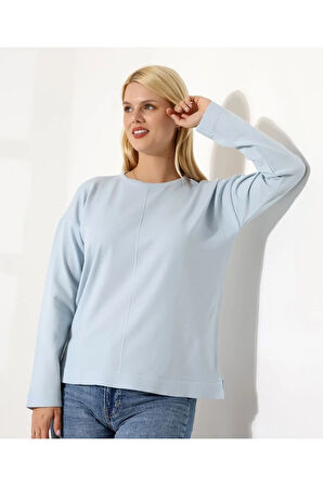 Ortadan Dikişli Kadın Triko Kazak