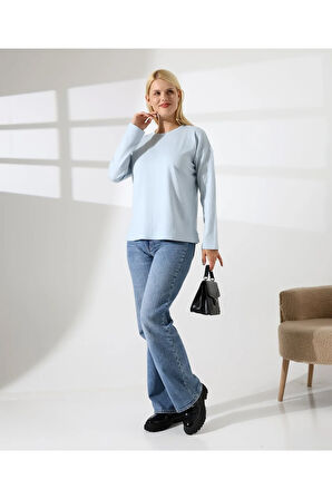 Ortadan Dikişli Kadın Triko Kazak