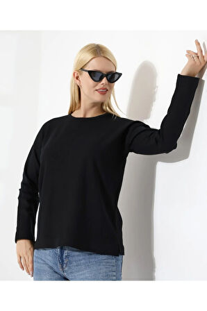 Ortadan Dikişli Kadın Triko Kazak