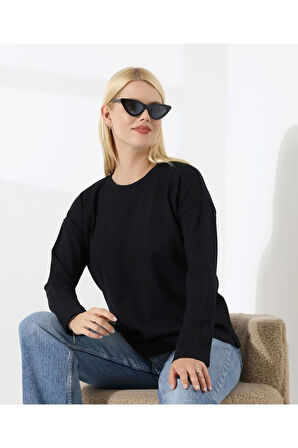 Ortadan Dikişli Kadın Triko Kazak