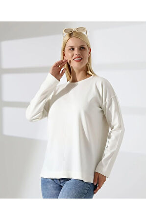 Ortadan Dikişli Kadın Triko Kazak