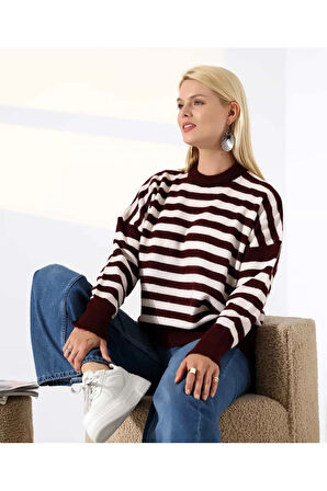 Çizgi Zarafeti Elegance Triko Kazak