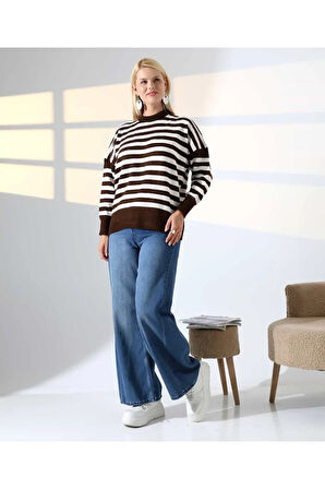 Çizgi Zarafeti Elegance Triko Kazak