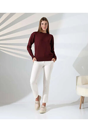 Gündelik Şıklık Kol Düğme Detay Triko Kazak