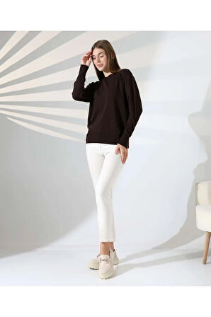 Gündelik Şıklık Kol Düğme Detay Triko Kazak