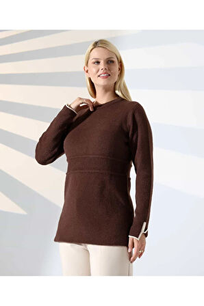 Bel Detaylı Yumuşak Triko Kazak