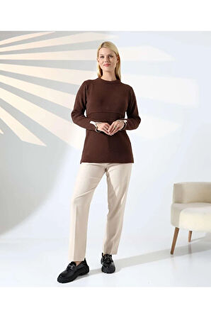 Bel Detaylı Yumuşak Triko Kazak