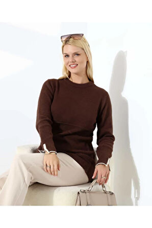 Bel Detaylı Yumuşak Triko Kazak