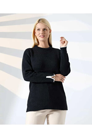 Bel Detaylı Yumuşak Triko Kazak