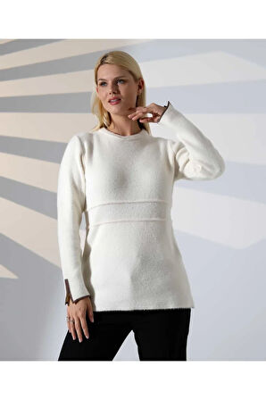 Bel Detaylı Yumuşak Triko Kazak