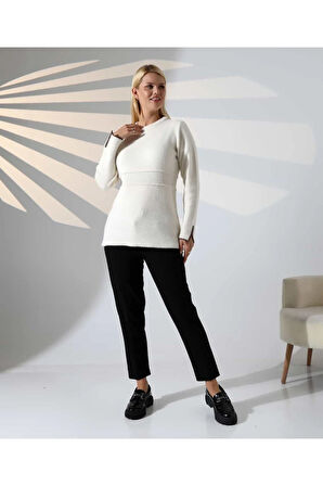 Bel Detaylı Yumuşak Triko Kazak