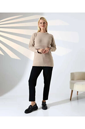 Bel Detaylı Yumuşak Triko Kazak