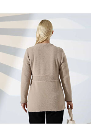Bel Detaylı Yumuşak Triko Kazak