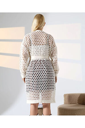 File Dokulu Kuşaklı Salaş Hırka