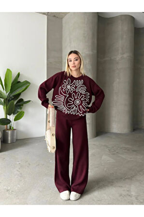 Elegance Desenli Alt Üst Triko Takım