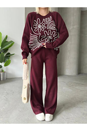 Elegance Desenli Alt Üst Triko Takım