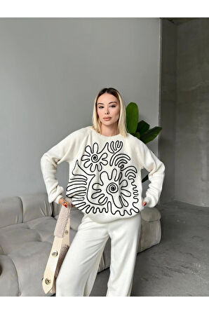 Elegance Desenli Alt Üst Triko Takım